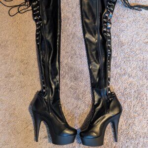 Pleaser Delight thigh high boots